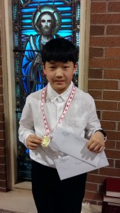 Thomas Cho received a mark of 90 in Class 410D (Piano)